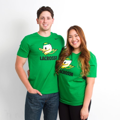 Fighting Duck, Nike, Green, Oregon Sports, Cotton, Men, Lacrosse, T-Shirt, 125921
